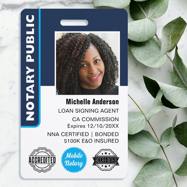 Crachá Marinho de ID de Foto do Agente de Assinatura de E (Criador carregado)