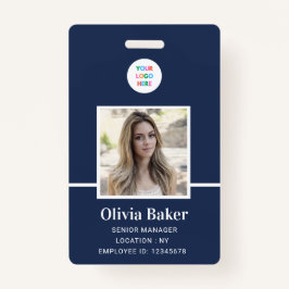 Crachá Marinho moderno Blue Logo Security Foto do funcion