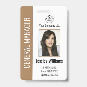 Crachá Marrom Personalizado para Funcionário Corpo