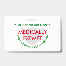 Crachá Máscara Branca Isenta Médica