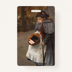 Crachá Matchstick Girl Pobre Rua Urchin Pobreza Urbana