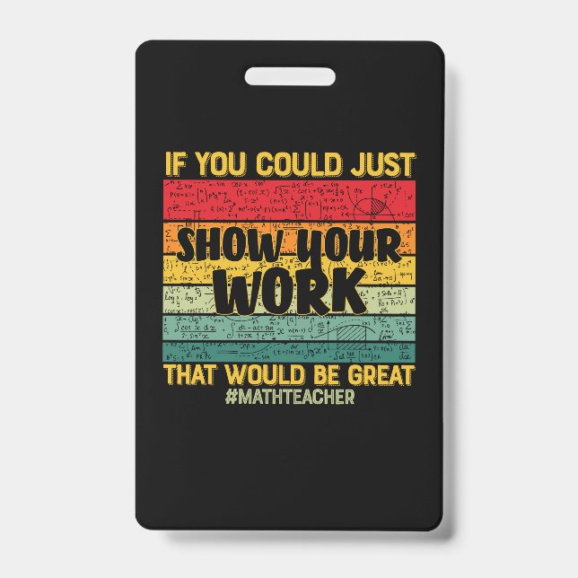 Crachá Matemática do professor de matemática, se você pud (Frente)
