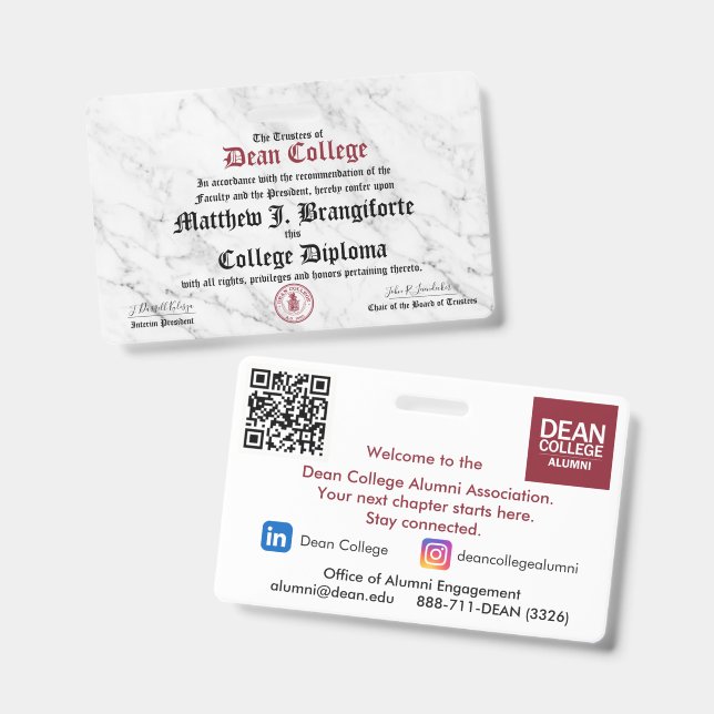 Crachá Matthew J. Brangiforte (Frente e verso)