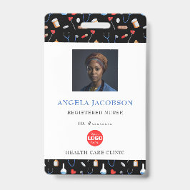 Crachá Medical Pattern Registered Nurse Healthcare Logo