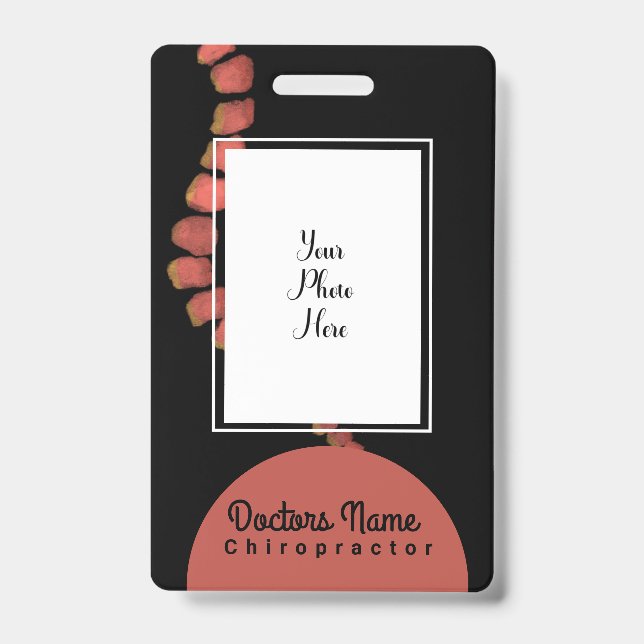 Crachá Médico Chiropractor Watercolor Spine (Frente)