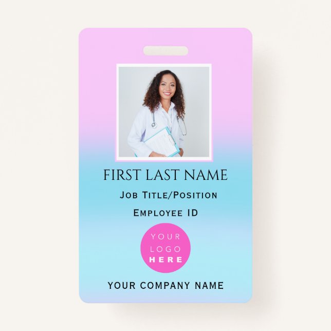 Crachá Médico da Enfermeira de Cuidados de Saúde de Foto  (Frente)
