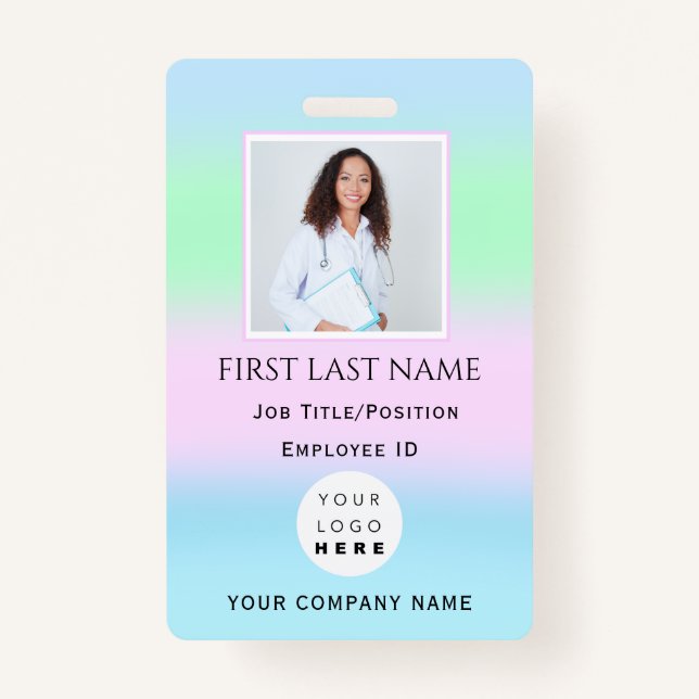 Crachá Médico do Médico do Enfermeiro de Foto com Código  (Frente)