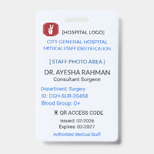 Crachá Médico   Equipe Cirúrgica – ID do Hospital