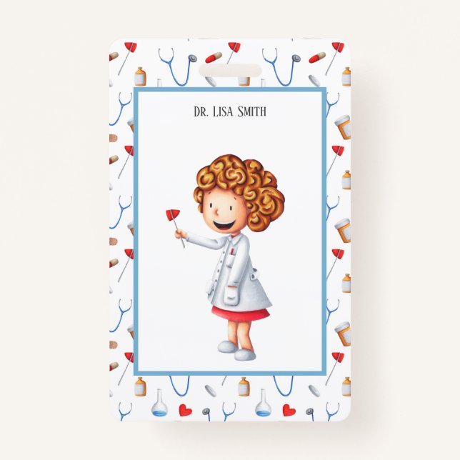 Crachá Médico ou enfermeiro personalizado (Frente)