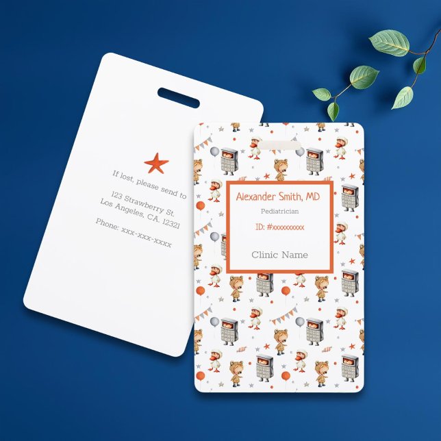 Crachá Médico Pediatra Desenho Divertido Crianças Fantasi (Criador carregado)