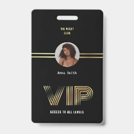 Crachá Membro de Acesso VIP Foto em Folha de Ouro Nighclu