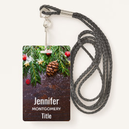 Crachá Mesa de Natal russa com pinheiro e neve