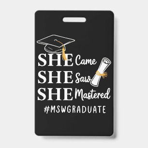 Crachá Mestrado MSW Mestre em Trabalho Social Graduado