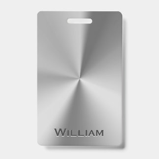 Crachá Metal personalizado escovado com nome