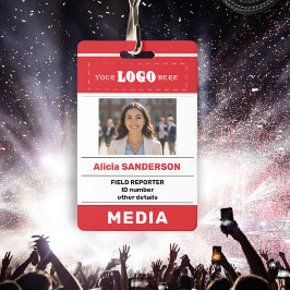 Crachá Mídia moderna imprensa logotipo personalizado foto