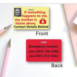 Crachá Minha mãe está sozinha em casa