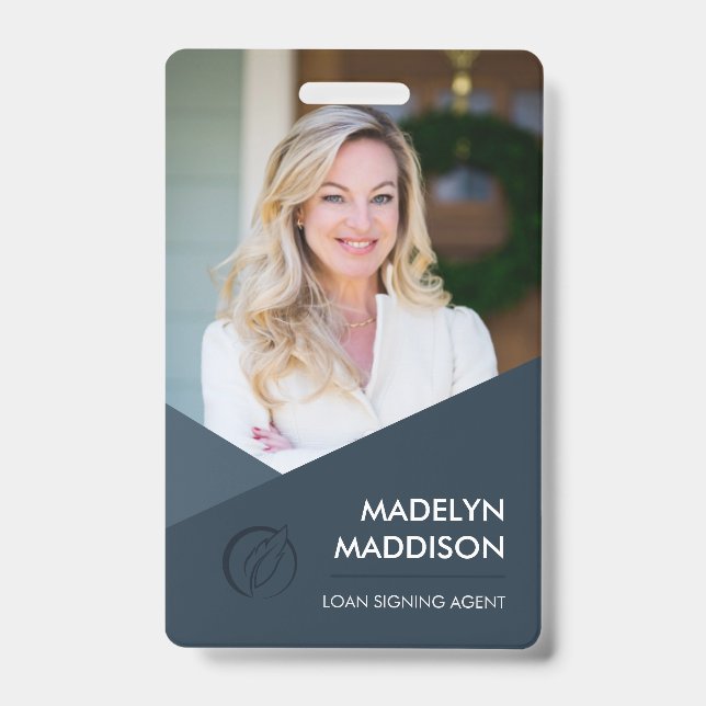 Crachá Minimal Dark Azure de Agente de Assinatura  (Frente)