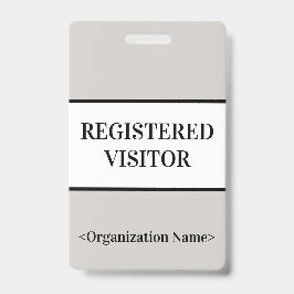Crachá Minimal "VISITANTE REGISTRADO"