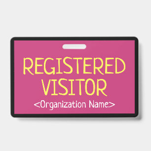 Crachá Minimalista de "VISITANTE REGISTRADO"