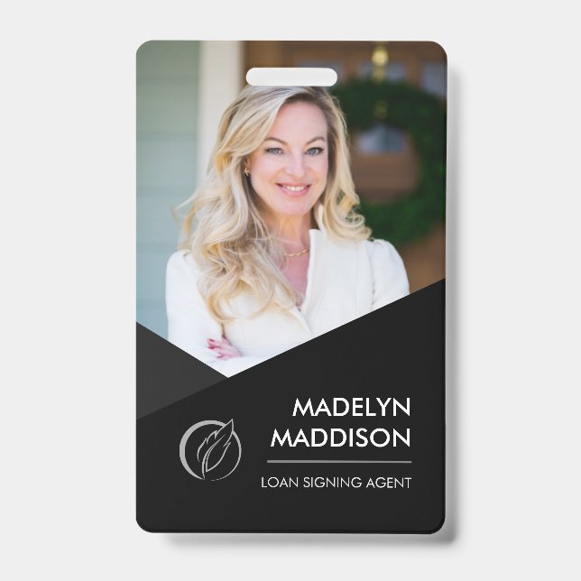 Crachá mínimo de agente de assinatura de fotos em  (Frente)