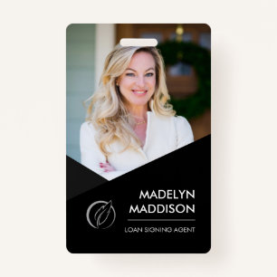 Crachá mínimo de agente de assinatura de fotos em