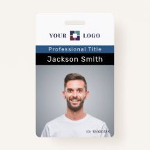 Crachá mínimo personalizado de foto e nome do func