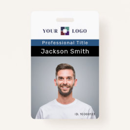 Crachá mínimo personalizado de foto e nome do func