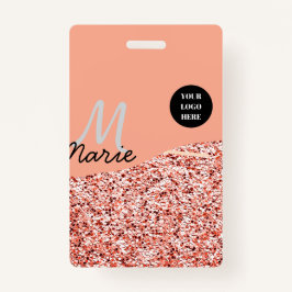 Crachá minúscula azul adicionar texto do logotipo obrigad