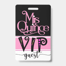Crachá Mis Quince VIP Revisado - Ver Costas