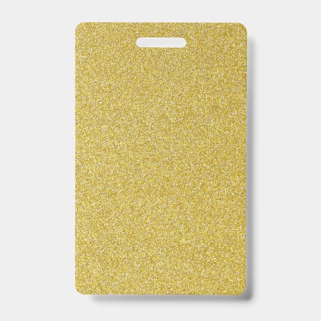 Crachá Modelo de Brilho Dourado Personalizado para Texto  (Frente)