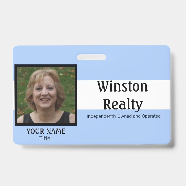 Crachá MODELO de Crachás para empresas com ID de foto (Frente)