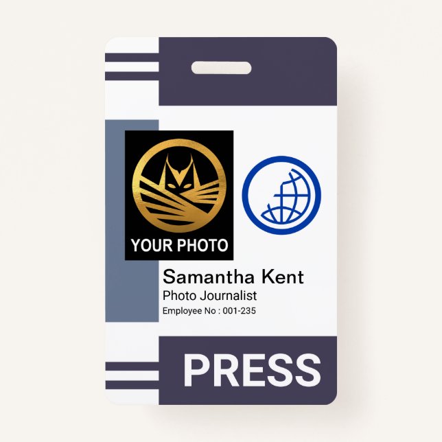 Crachá Modelo de Fotografia da Coluna de Faixa de Sombras (Frente)