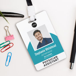 Crachá Modelo de logotipo Nome da foto do funcionário ID 