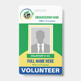Crachá Modelo de qualquer cor da ONG Photo Volunteer Non-