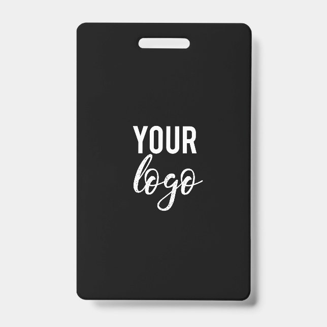 Crachá Modelo Preto em Branco Faça-Você-Mesmo Seu Logotip (Frente)