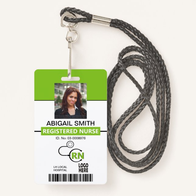 Crachá Modelo registrado de fotografia de verde limão RN  (Frente com cordão)