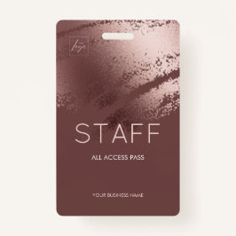 Crachá Modern Bronze Business Logo Staff ID