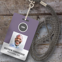 Modern Color Round Logo Employee Name Barcode