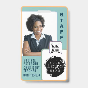Crachá Modern Custom School Teacher Photo Name Card
