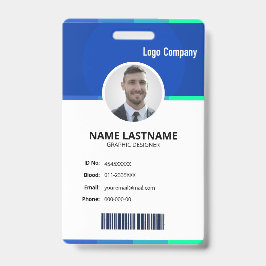 Crachá Modern ID Identification Card Photo Badge