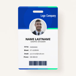 Crachá Modern ID Identification Card Photo Badge