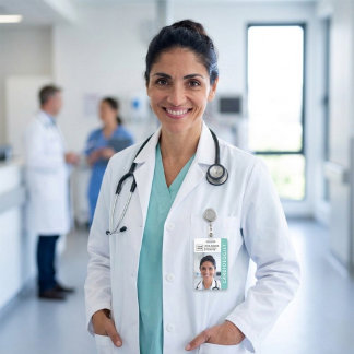 Crachá Modern Mint Teal Medical ID Badge 