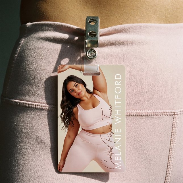 Crachá Modern Personal Trainer Fitness Influencer Photo (Modern Personal Trainer Fitness Influencer Photo Badge)