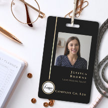 Modern Professional Black Gold Photo Logo QR code