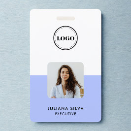 Crachá Modern Trendy Minimalist Photo | Purple ID Card
