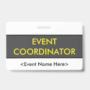 Crachá Moderno de "COORDENADOR DE EVENTO"
