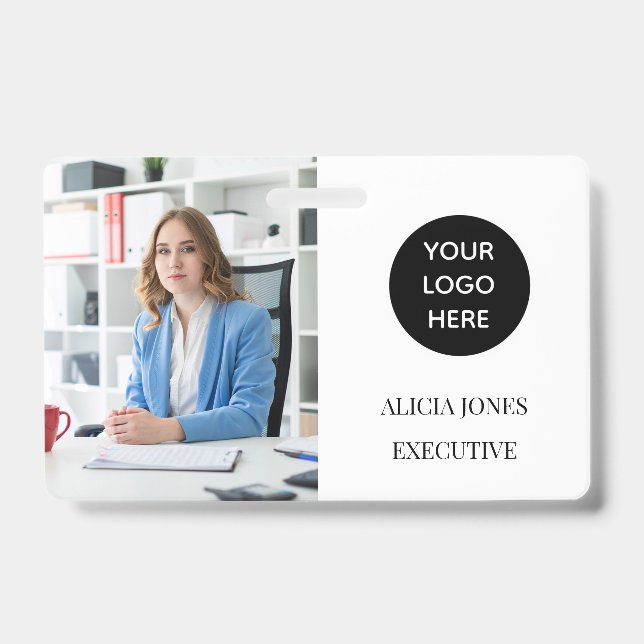 Crachá Moderno de Funcionários da Empresa de Cartã (Frente)