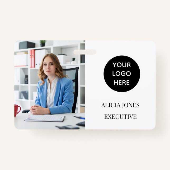 Crachá Moderno de Funcionários da Empresa de Cartã (Frente)