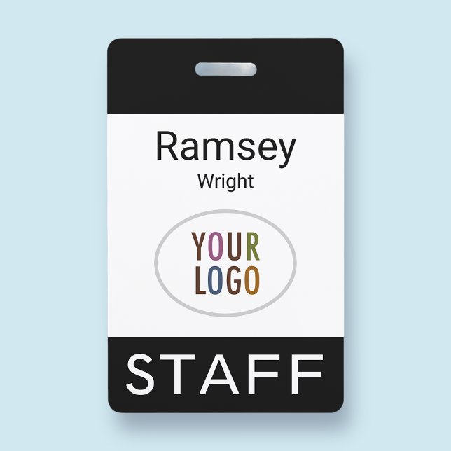 Crachá Moderno de Nome para Equipe de Evento com L (MISOOK Event Staff Lanyard Name Badge Black)