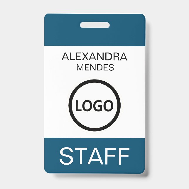 Crachá Moderno de Nome para Equipe de Evento com L (Frente)
